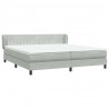 Łóżko typu Box Spring z materacami Jasnoszary 180x210 cm