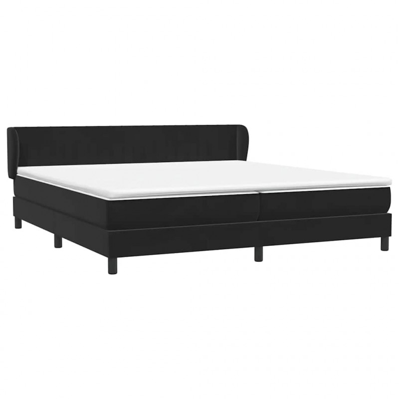 Łóżko typu Box Spring z materacami Czarny 180x210 cm Aksamit