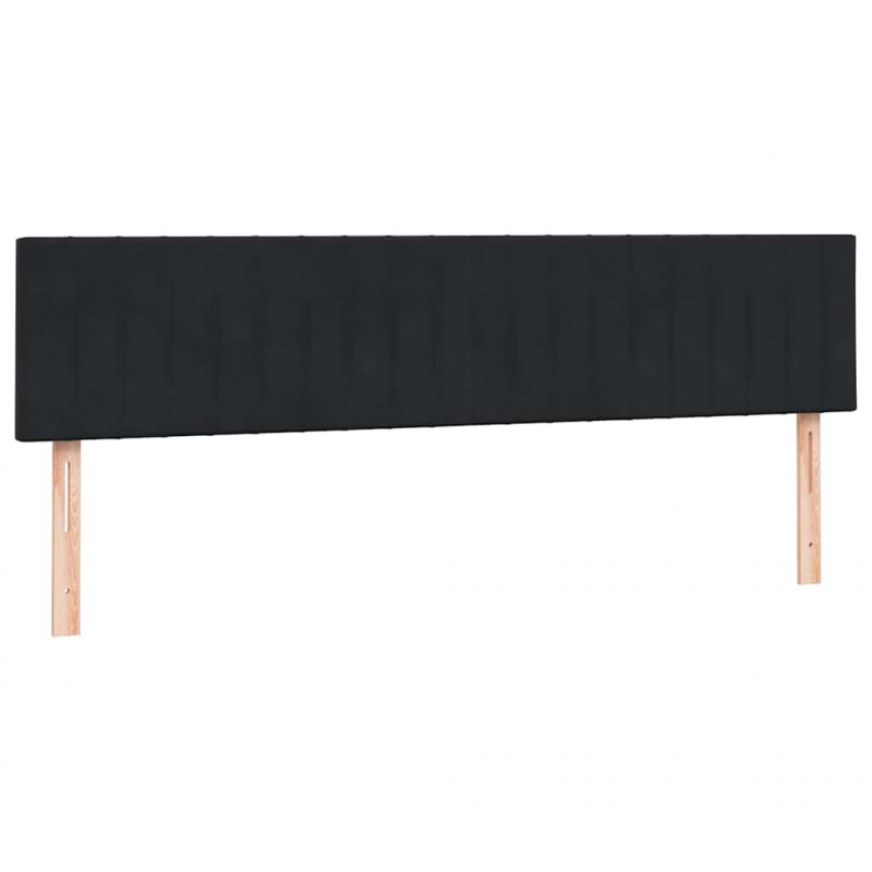 Łóżko typu Box Spring z materacami Czarny 180x210 cm Aksamit