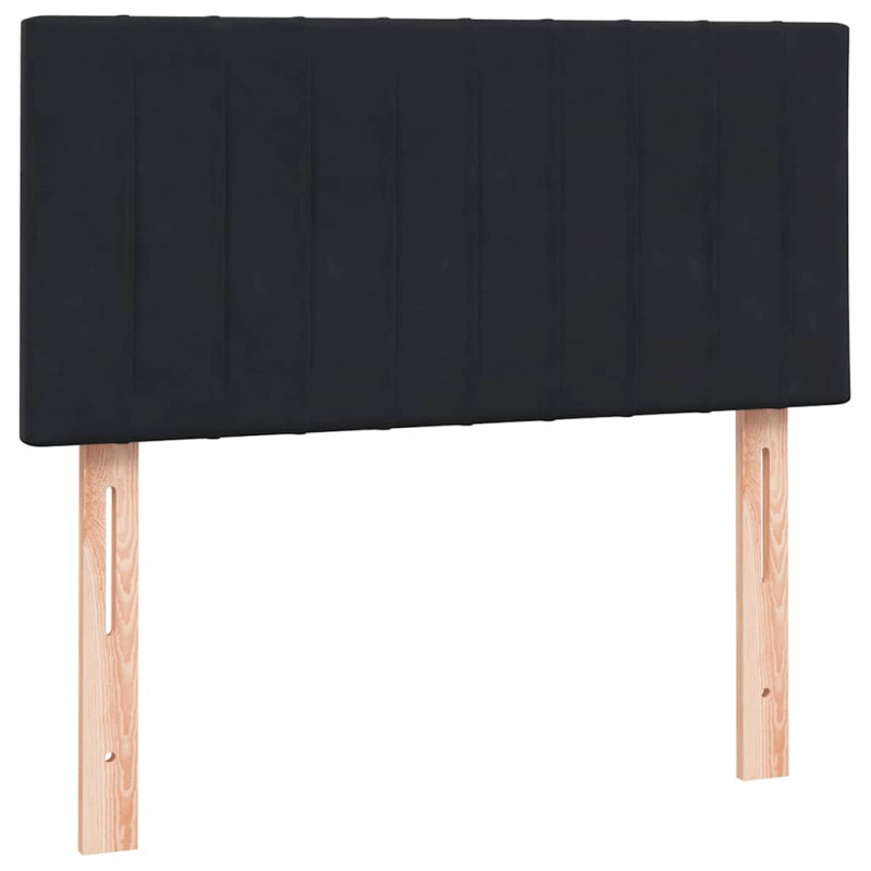 Łóżko kontynentalne z materacem, czarne, 80x220 cm