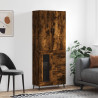 Witrynka przydymiony dąb 69,5x34x180 cm materiał drewnopochodny