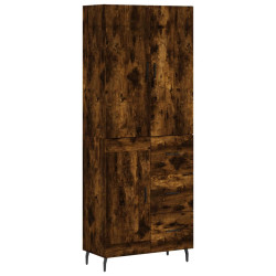 Witrynka przydymiony dąb 69,5x34x180 cm materiał drewnopochodny