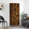 Witrynka przydymiony dąb 69,5x34x180 cm materiał drewnopochodny