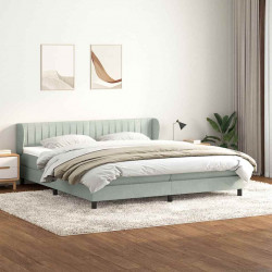 Łóżko typu Box Spring z materacami Jasnoszary 180x220 cm