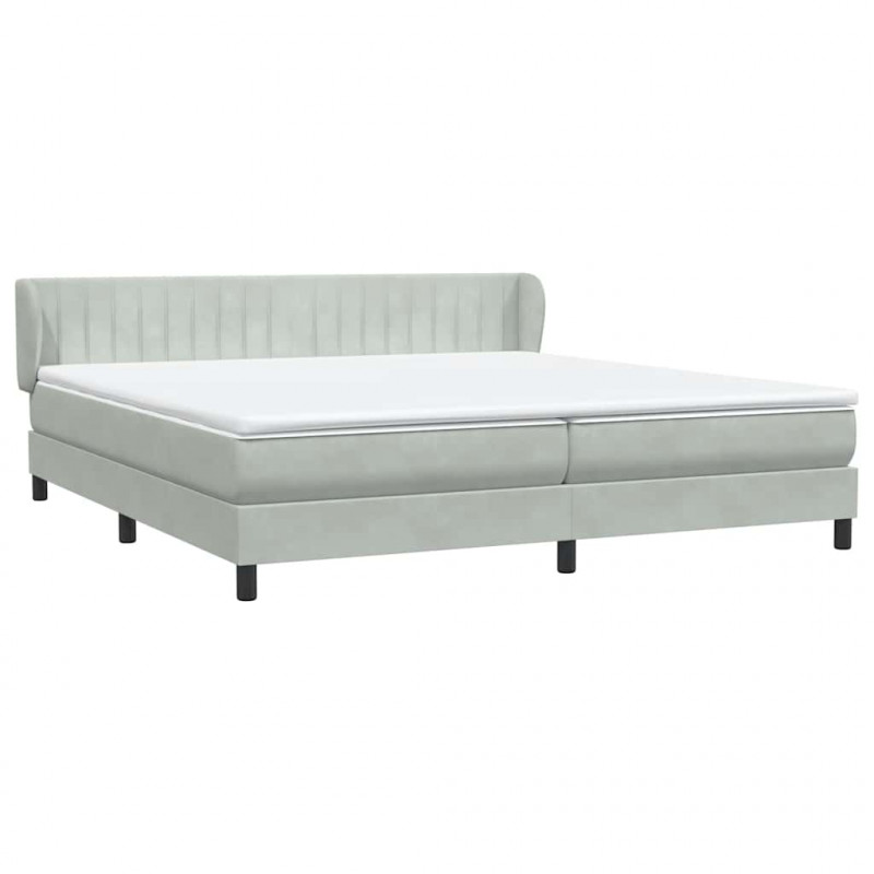 Łóżko typu Box Spring z materacami Jasnoszary 180x220 cm