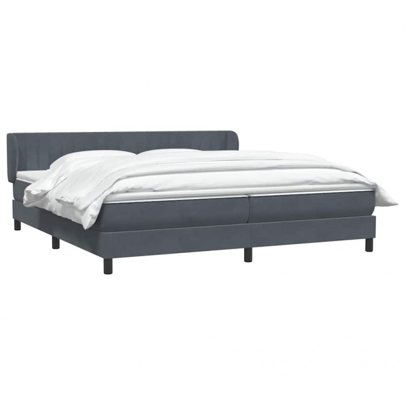 Łóżko typu Box Spring z materacami Ciemnoszary 180x220 cm