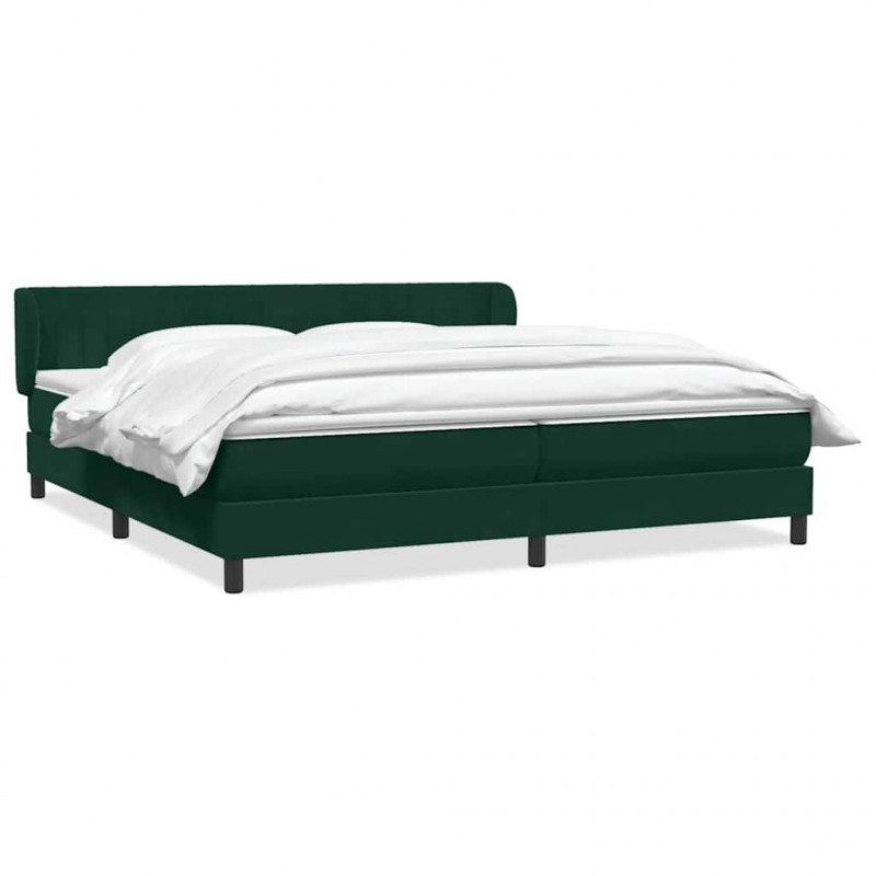 Łóżko typu Box Spring z materacami Ciemnozielone 180x220 cm