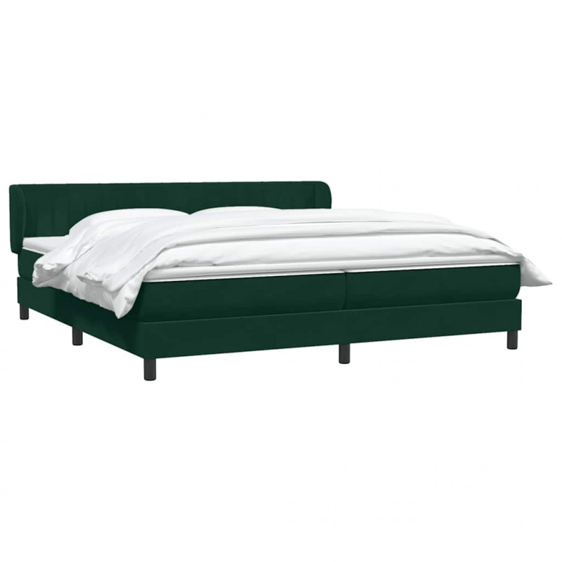 Łóżko typu Box Spring z materacami Ciemnozielone 180x220 cm