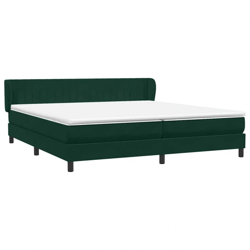 Łóżko typu Box Spring z materacami Ciemnozielone 180x220 cm