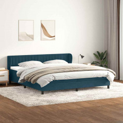 Łóżko typu Box Spring z materacami Ciemnoniebieski 180x220 cm