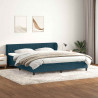 Łóżko typu Box Spring z materacami Ciemnoniebieski 180x220 cm
