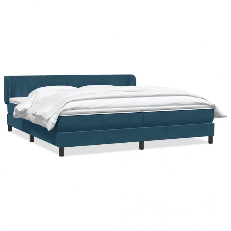 Łóżko typu Box Spring z materacami Ciemnoniebieski 180x220 cm