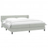 Łóżko typu Box Spring z materacami Jasnoszary 180x210 cm