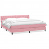 Łóżko typu Box Spring z materacami Różowy 180x210 cm Aksamit