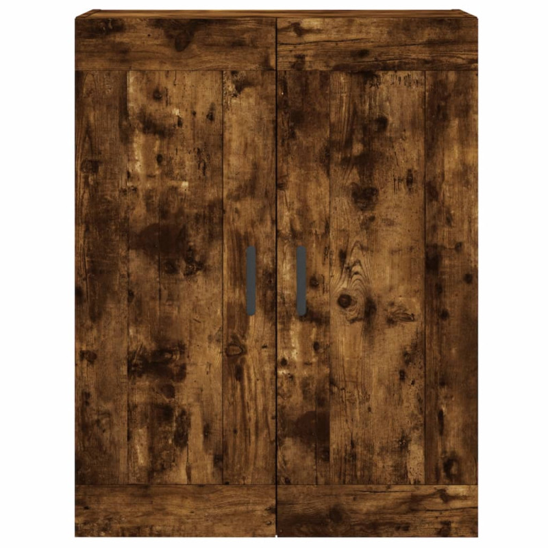 Witrynka przydymiony dąb 69,5x34x180 cm materiał drewnopochodny