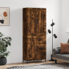 Witrynka przydymiony dąb 69,5x34x180 cm materiał drewnopochodny