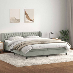 Łóżko typu Box Spring z materacami Jasnoszary 180x220 cm