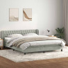 Łóżko typu Box Spring z materacami Jasnoszary 180x220 cm