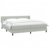 Łóżko typu Box Spring z materacami Jasnoszary 180x220 cm