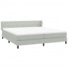 Łóżko typu Box Spring z materacami Jasnoszary 180x220 cm