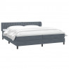 Łóżko typu Box Spring z materacami Ciemnoszary 180x220 cm