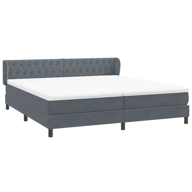Łóżko typu Box Spring z materacami Ciemnoszary 180x220 cm