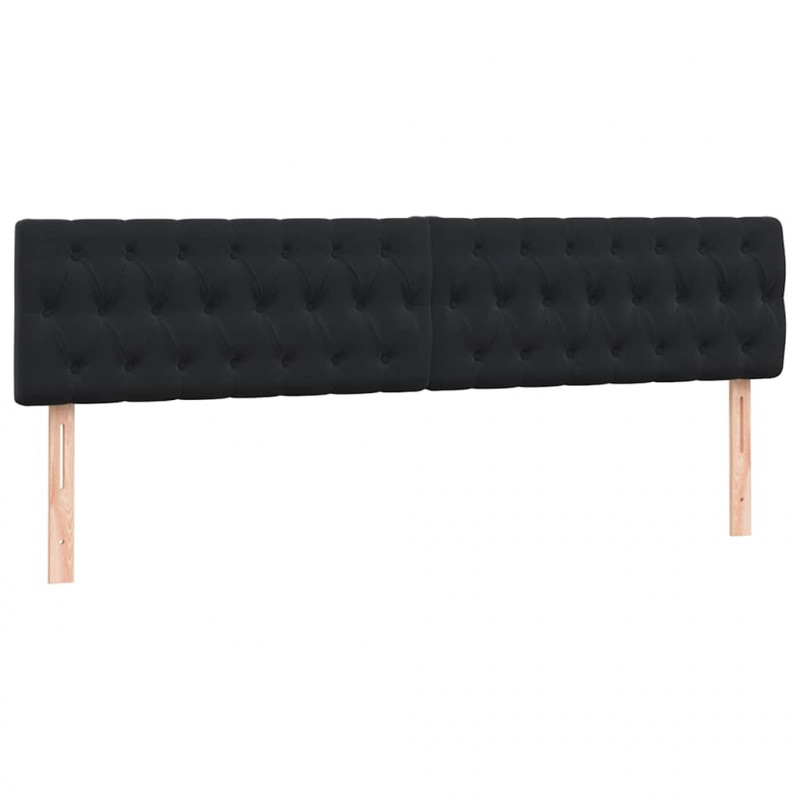 Łóżko typu Box Spring z materacami Czarny 180x220 cm Aksamit