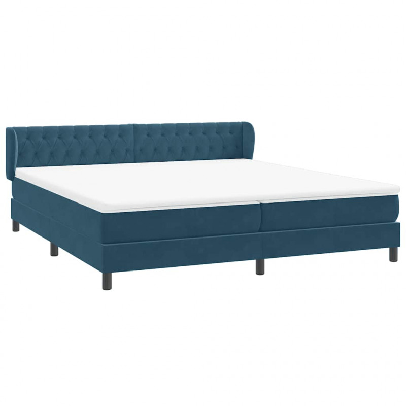 Łóżko typu Box Spring z materacami Ciemnoniebieski 180x220 cm