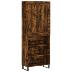 Witrynka przydymiony dąb 69,5x34x180 cm materiał drewnopochodny