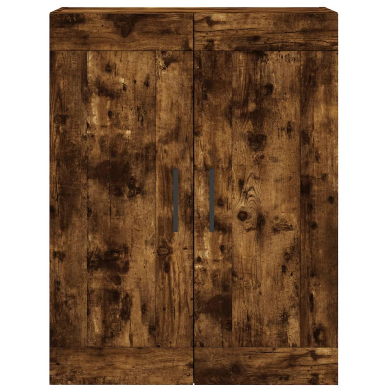 Witrynka przydymiony dąb 69,5x34x180 cm materiał drewnopochodny