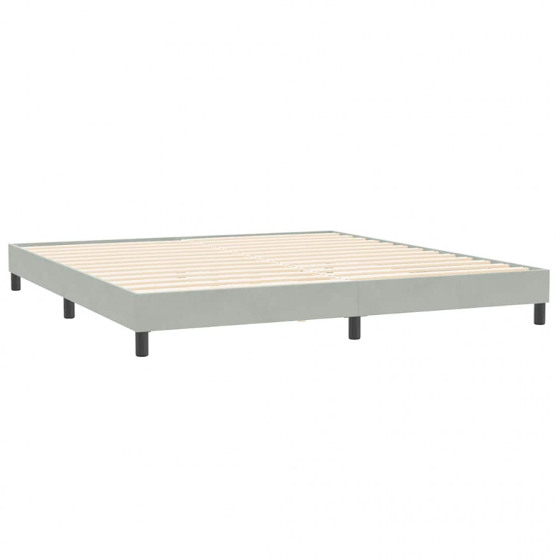 Łóżko typu Box Spring z materacami Jasnoszary 180x210 cm