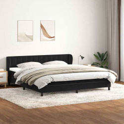 Łóżko typu Box Spring z materacami Czarny 180x210 cm Aksamit