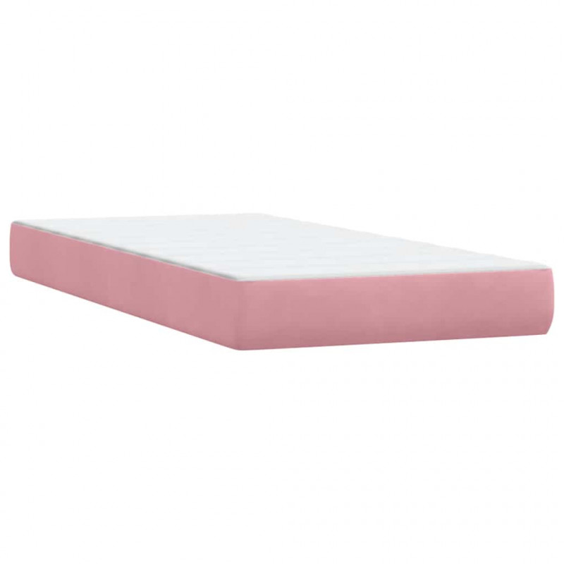 Łóżko typu Box Spring z materacami Różowy 180x210 cm Aksamit