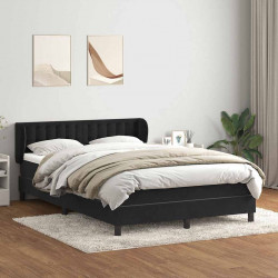 Łóżko typu Box Spring z materacem Czarny 160x220 cm Aksamit