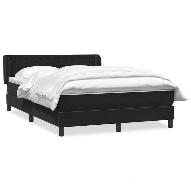 Łóżko typu Box Spring z materacem Czarny 160x220 cm Aksamit
