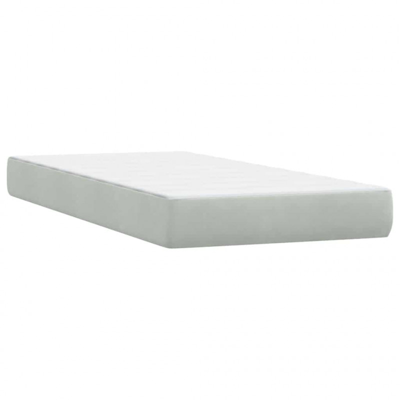 Łóżko typu Box Spring z materacami Jasnoszary 180x220 cm