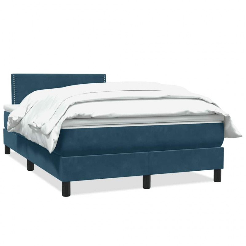 Łóżko typu Box Spring z materacami Ciemnoniebieski 180x220 cm