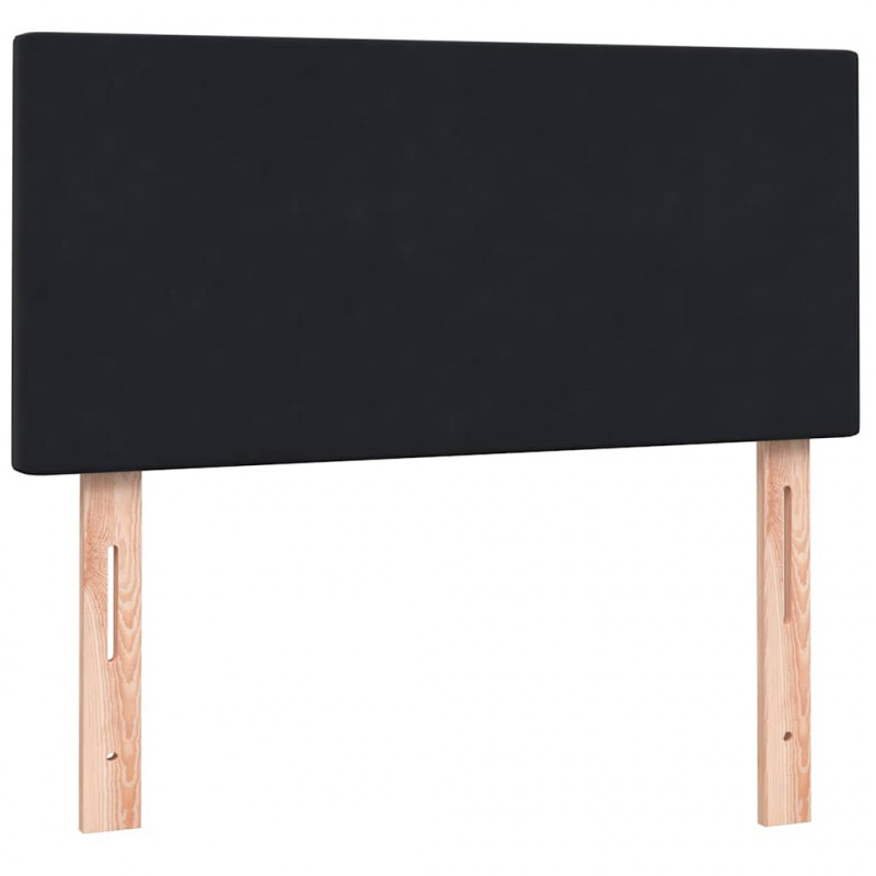 Łóżko kontynentalne z materacem, czarne, 80x210 cm