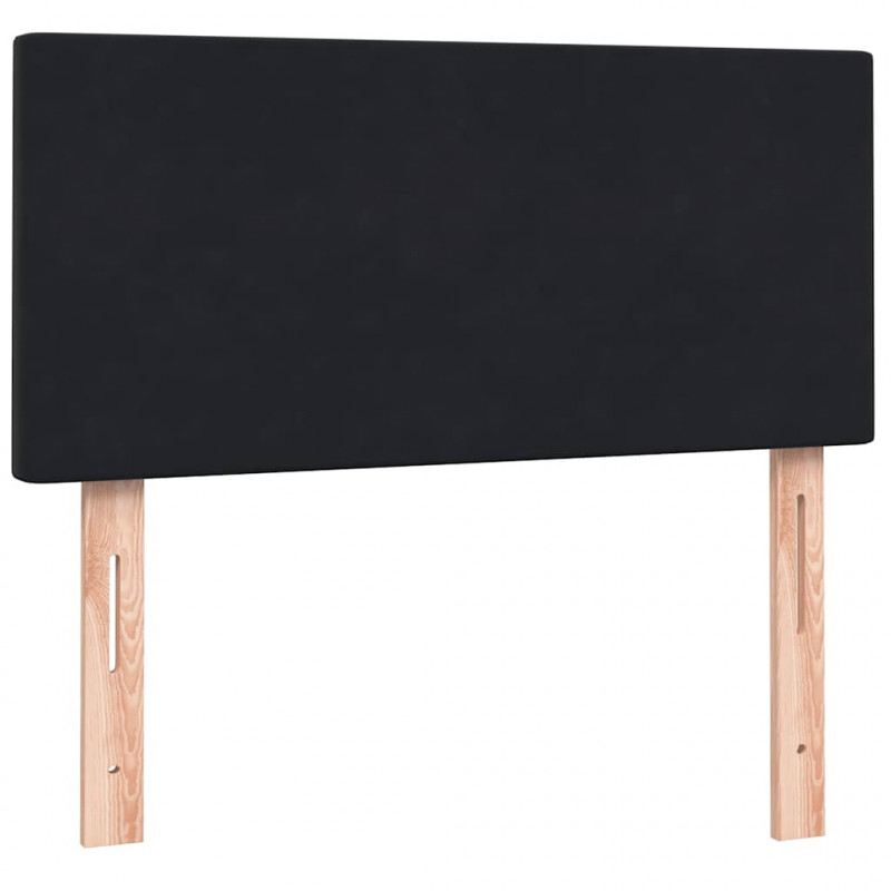 Łóżko kontynentalne z materacem, czarne, 80x220 cm