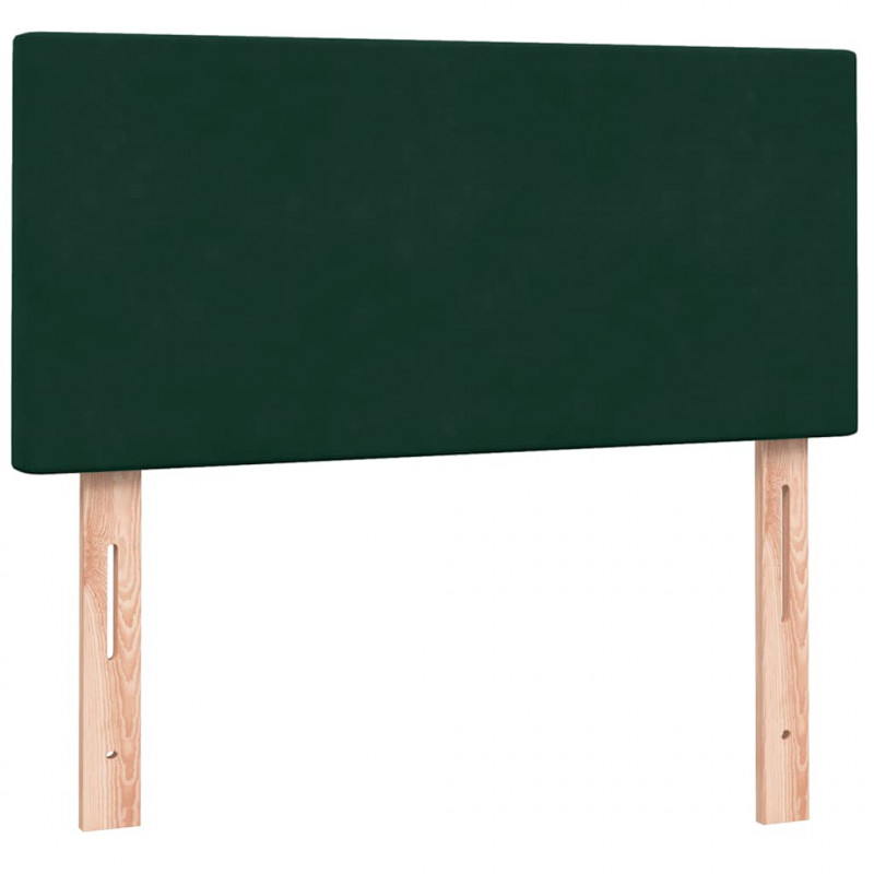 Łóżko kontynentalne z materacem ciemnozielony aksamit 80x220 cm