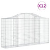 Kosze gabionowe, 12 szt, 200x30x100/120cm, galwanizowane żelazo
