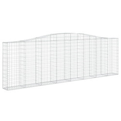 Kosze gabionowe, 3 szt, 400x30x120/140 cm, galwanizowane żelazo