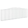 Kosze gabionowe, 3 szt, 400x30x120/140 cm, galwanizowane żelazo