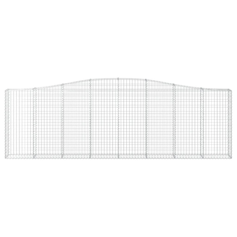 Kosze gabionowe, 3 szt, 400x30x120/140 cm, galwanizowane żelazo