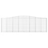 Kosze gabionowe, 3 szt, 400x30x120/140 cm, galwanizowane żelazo