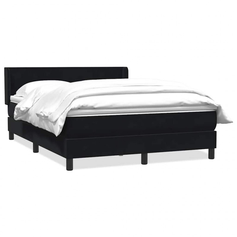 Łóżko typu Box Spring z materacem Czarny 160x220 cm Aksamit