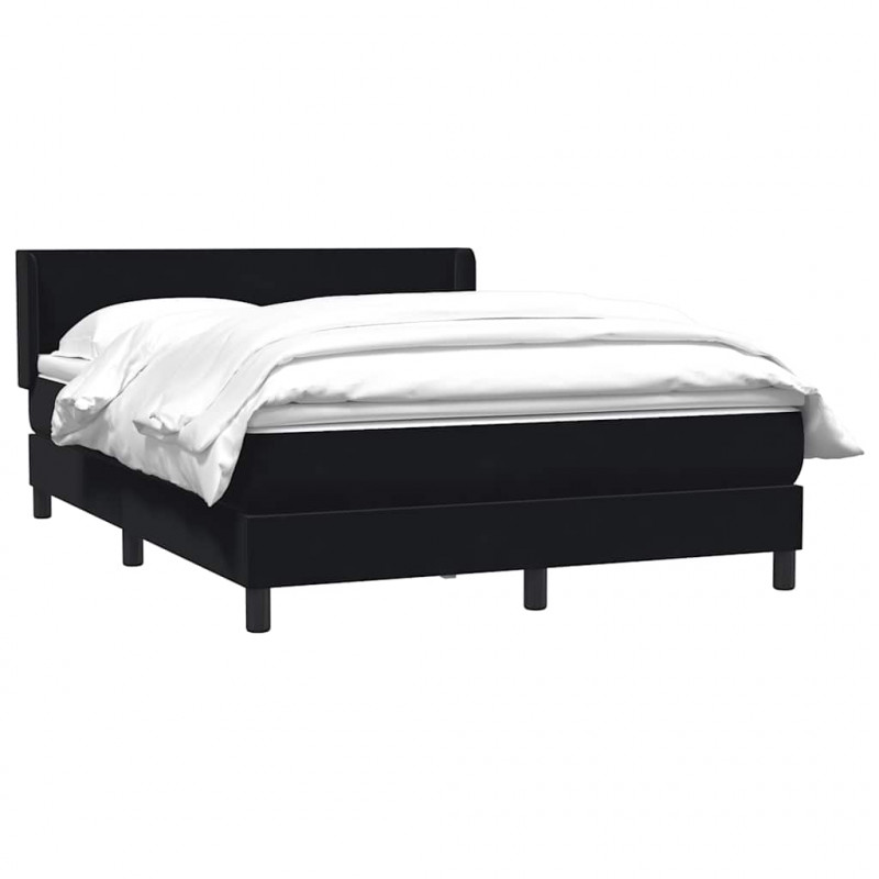Łóżko typu Box Spring z materacem Czarny 160x220 cm Aksamit