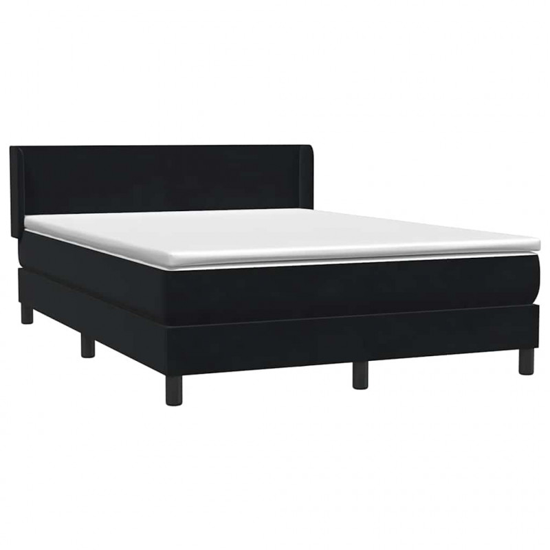 Łóżko typu Box Spring z materacem Czarny 160x220 cm Aksamit