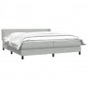 Łóżko typu Box Spring z materacem Jasnoszary 180x220 cm Aksamit