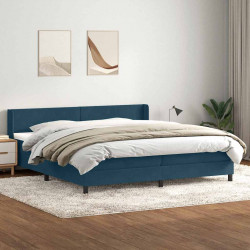 Łóżko typu Box Spring z materacem Ciemnoniebieski 180x220 cm